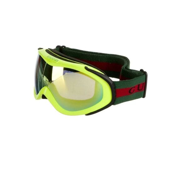 Gucci Ski Goggles Neon Yellow Green Logo Luxury Snowboard Outerwear Outdoor - Picture 1 of 3
